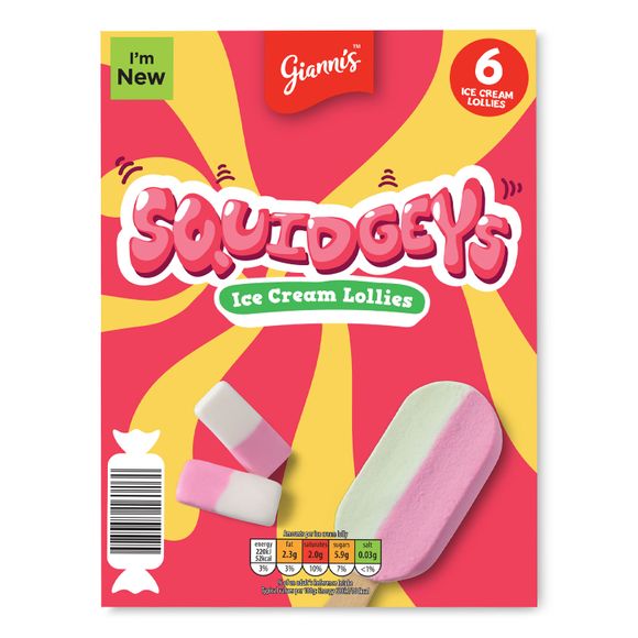 Gianni's Squidgeys Ice Cream Lollies 6x55ml