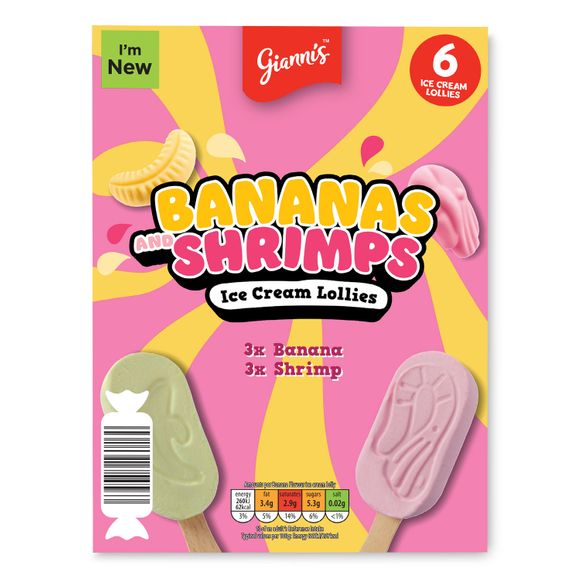 Gianni's Multipack Banana & Shrimp Ice Cream Lollies 6x50ml