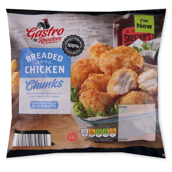 Roosters Gastro Breaded Chicken Chunks 356g