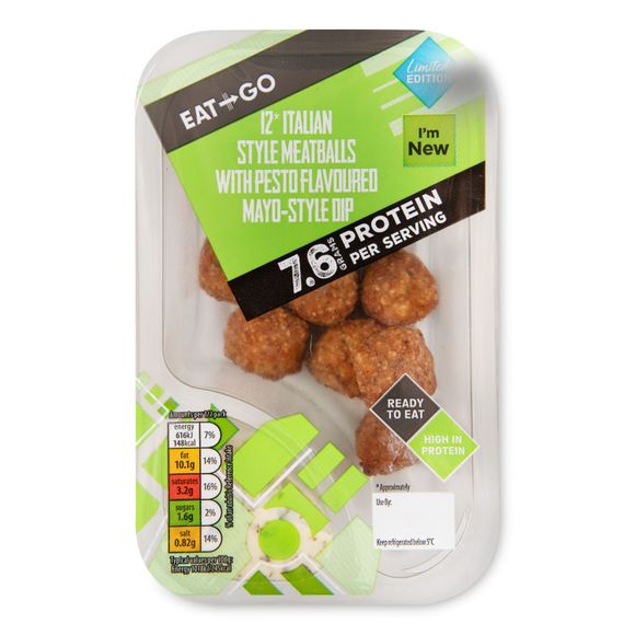 Eat & Go Italian Style Meatballs 121g/12 Pack