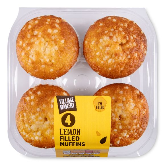 Village Bakery Lemon Filled Muffins 276g/4 Pack