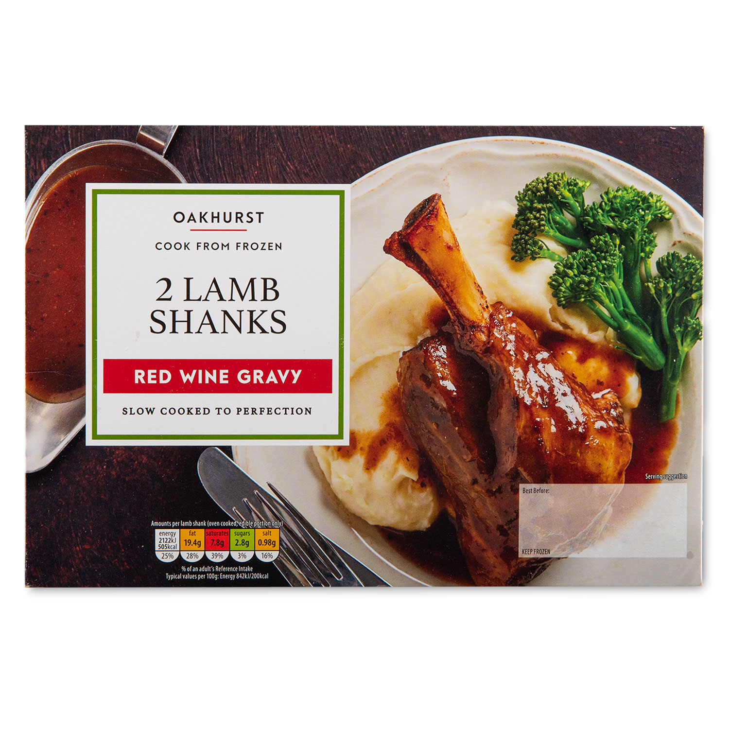 Oakhurst Slow Cooked Lamb Shanks In Red Wine Gravy 860g