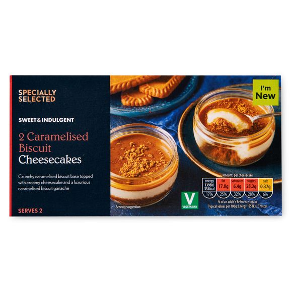 Specially Selected Caramelised Biscuit Cheesecakes 2x90g