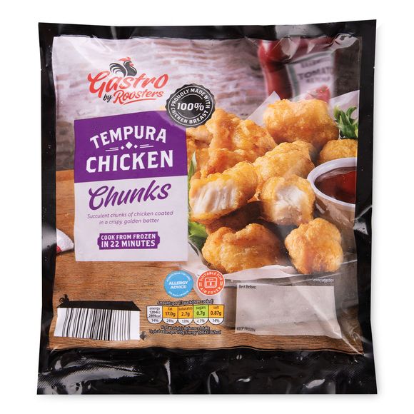 Roosters Gastro Tempura Chicken Chunks 350g