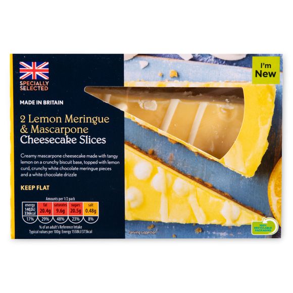 Specially Selected Lemon Meringue & Mascarpone Cheesecake Slices 2x90g