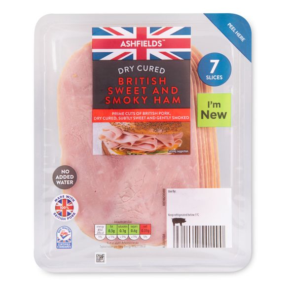 Ashfields British Dry Cured Sweet & Smoky Ham 120g