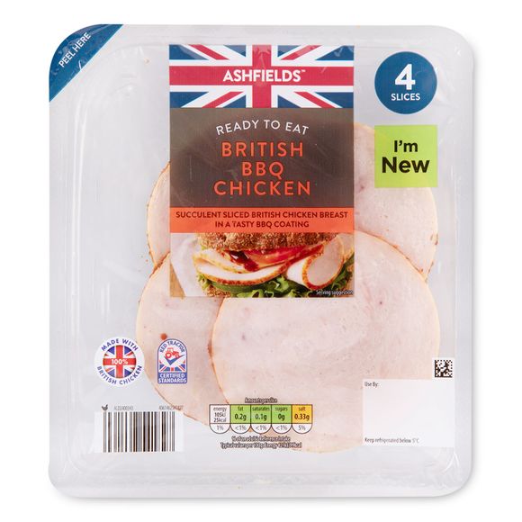 Ashfields Ready To Eat British BBQ Chicken 100g/4 Pack