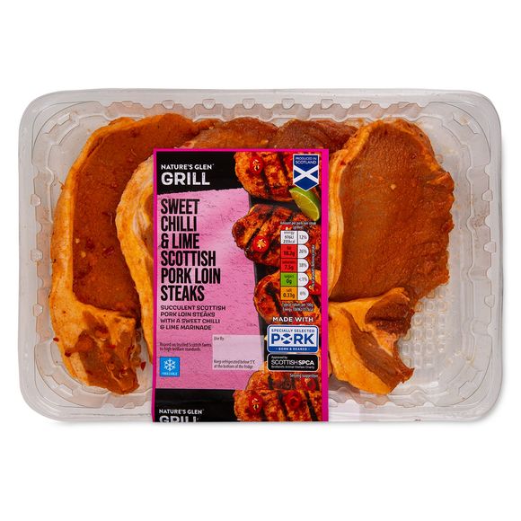 Nature's Glen Sweet Chilli & Lime Scottish Pork Loin Steaks 440g