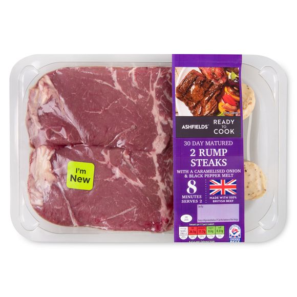 Ready, Set…Cook! 30 Day Matured Rump Steaks With A Caramelised Onion & Black Pepper Melt 400g/2 Pack