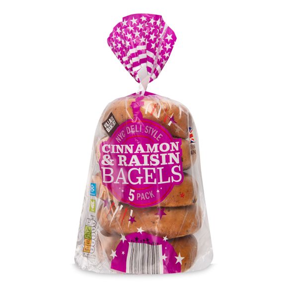 Village Bakery Cinnamon & Raisin Bagels 425g/5 Pack