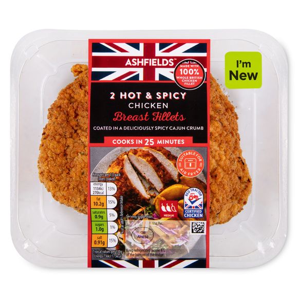 Ashfields Hot & Spicy Chicken Breast Fillets 350g/2 Pack