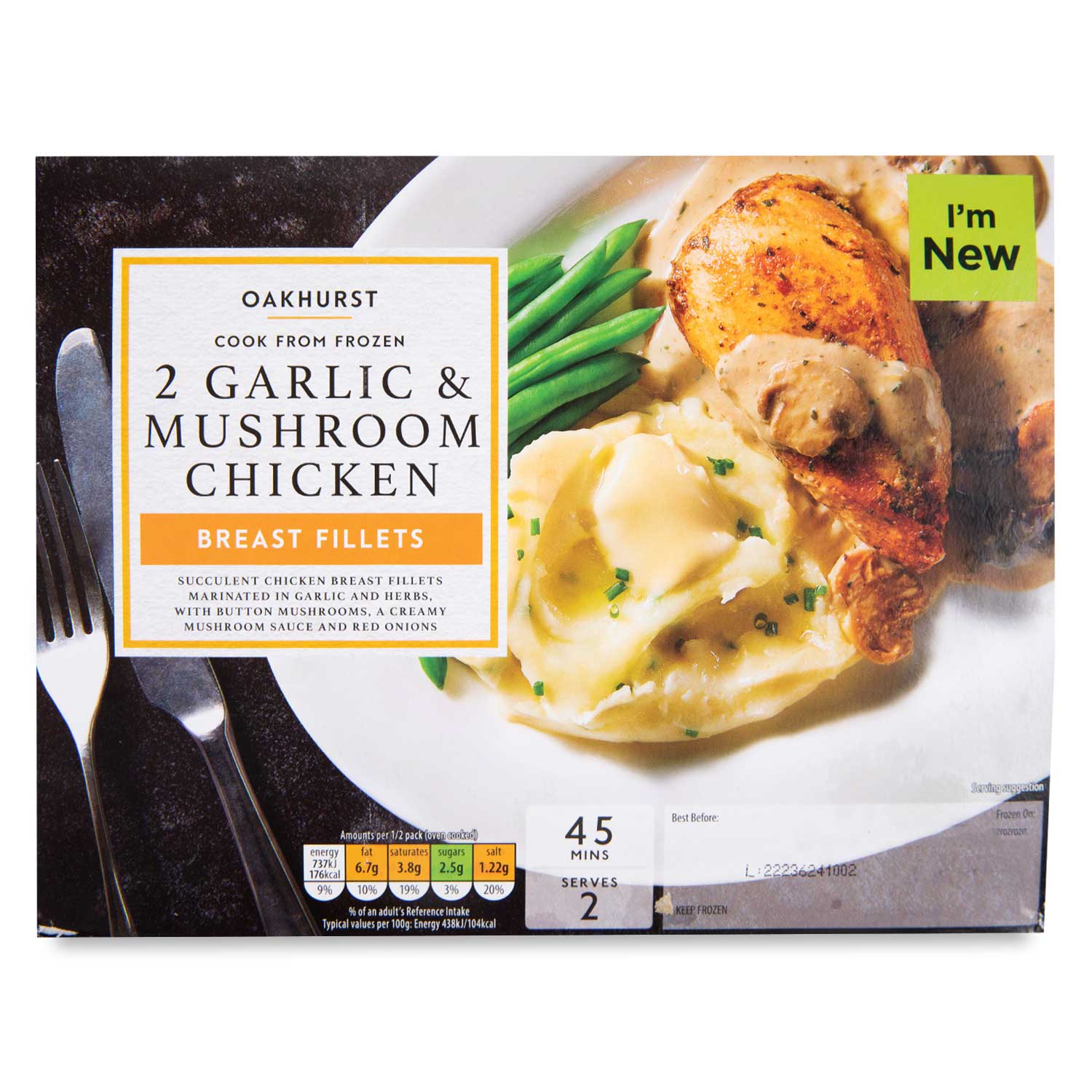 Oakhurst Garlic & Mushroom Chicken Breast Fillets 400g/2 Pack