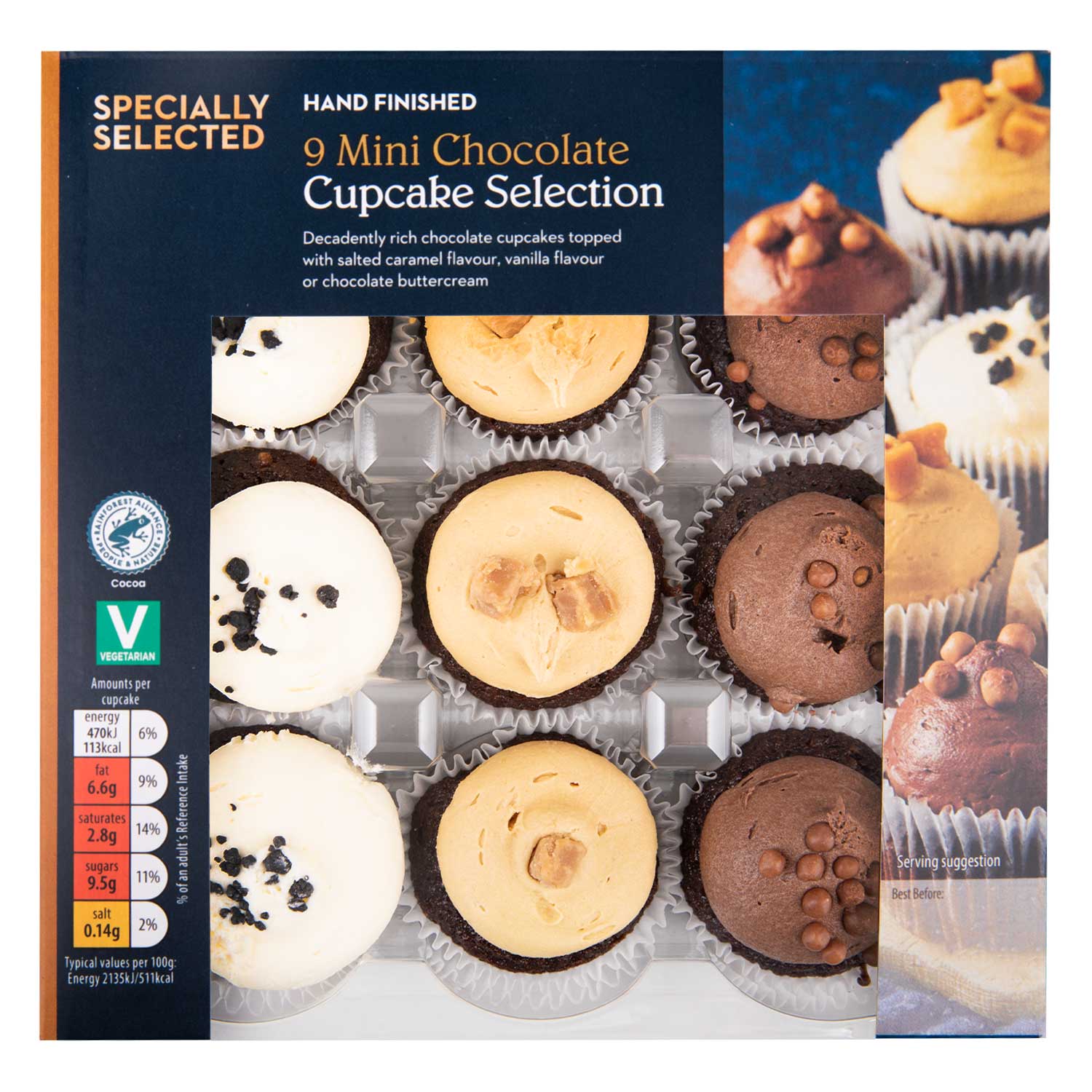 Specially Selected Mini Chocolate Cupcake Selection 198g/6 Pack