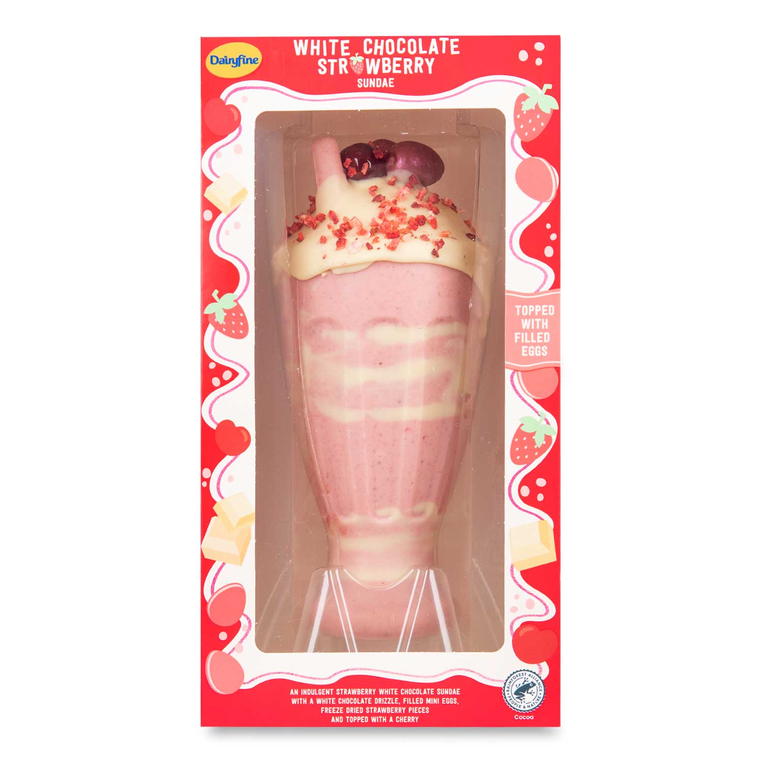 Dairyfine White Chocolate Strawberry Sundae 225g