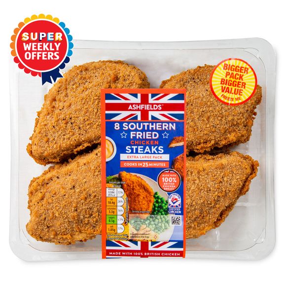 Ashfields Southern Fried Chicken Steaks 1.01kg/8 Pack