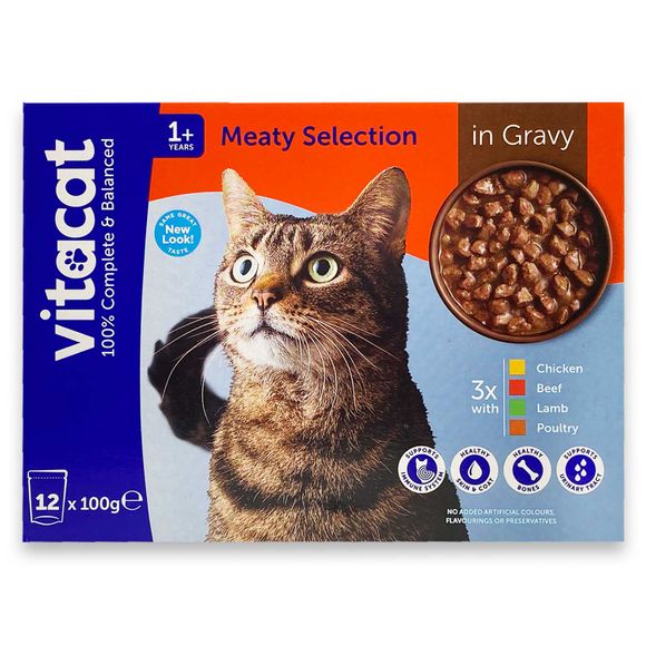 Vitacat Meaty Selection In Gravy Cat Food 12x100g