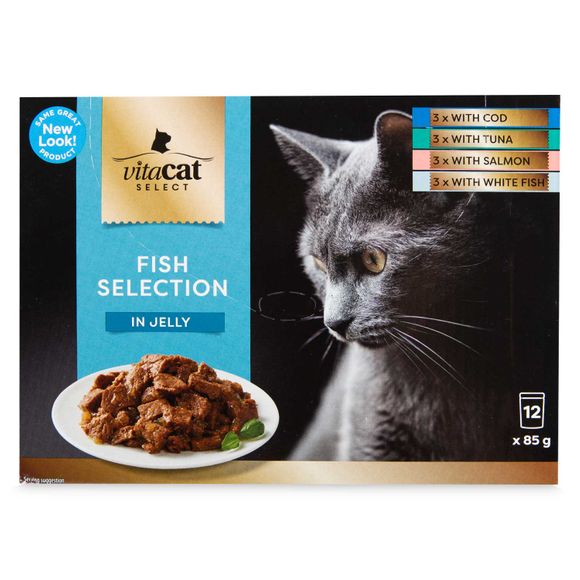 Vitacat Select With Salmon In Jelly Cat Food Pouches 12x85g