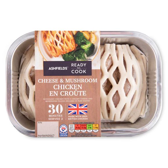 Ashfields Cheese & Mushroom Ready To Cook Chicken En Croûte 406g