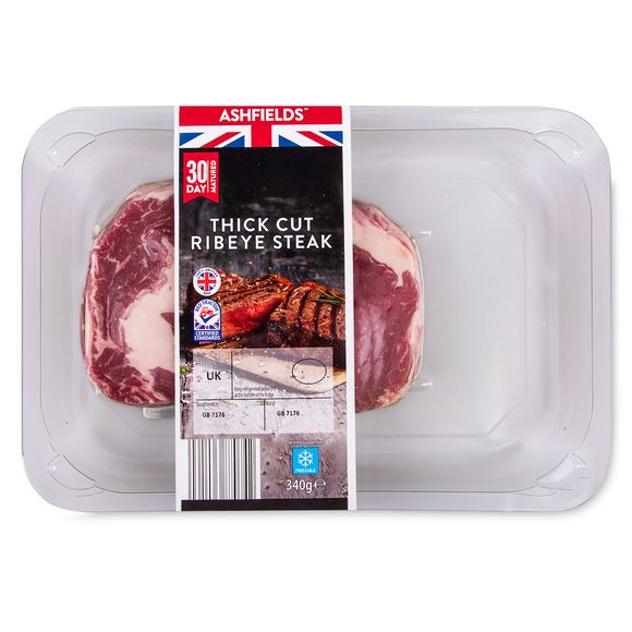 Ashfields Thick Cut Beef Ribeye Steak 340g