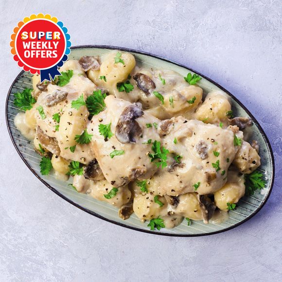 Oakhurst Gnocchi Chicken Thighs With Mushroom Sauce 500g