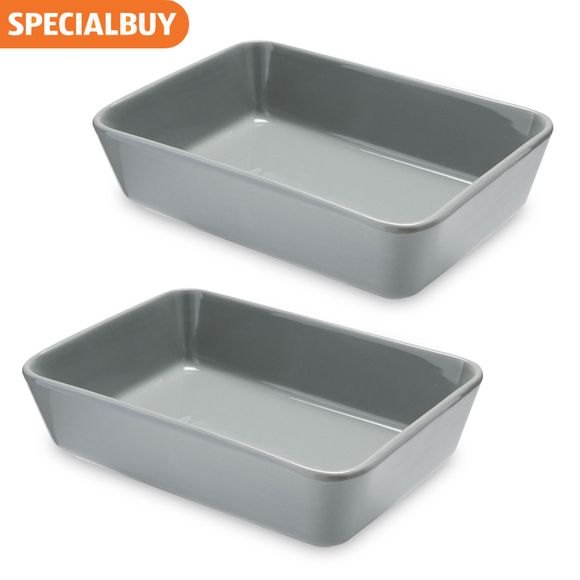 Kirkton House Small Rectangle Oven Dish - Grey 2 Pack