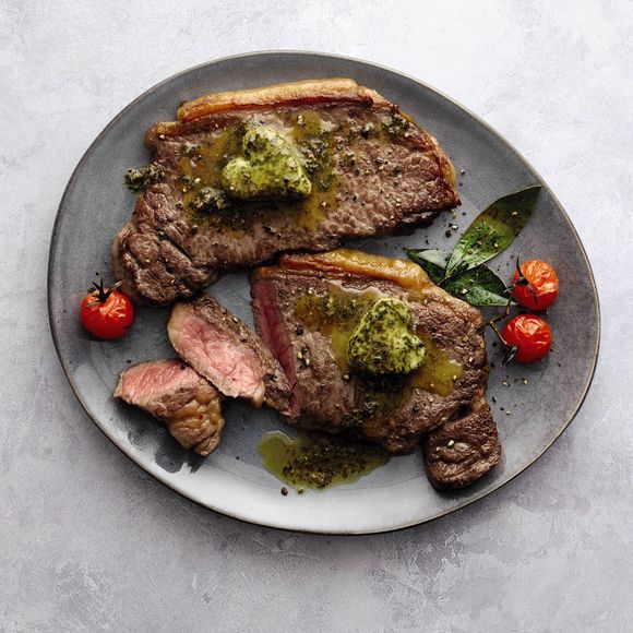 Specially Selected Wagyu Sirloin Steaks With Wild Garlic & Smoked Salt Butters 400g