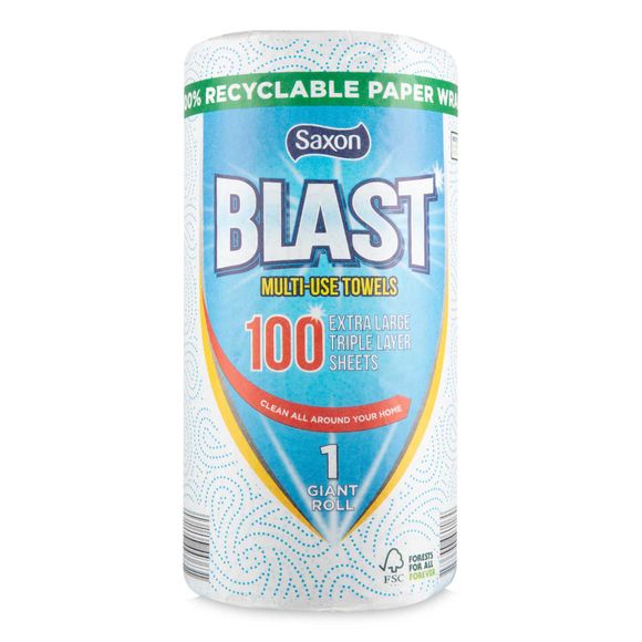 Saxon Blast Multi Use Kitchen Towels 100 Sheets/1 Roll