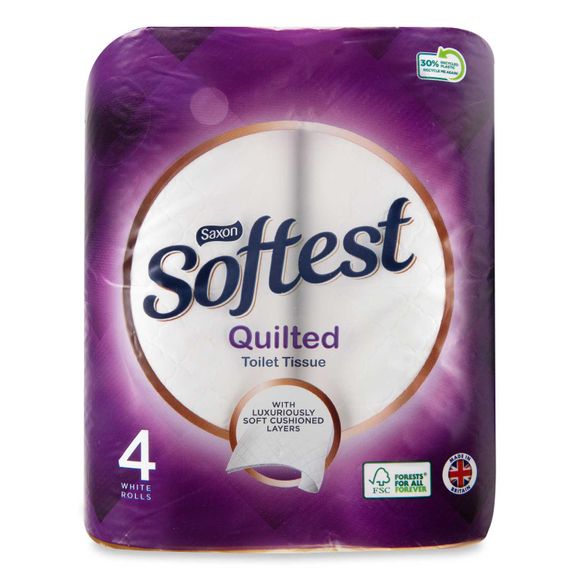 Saxon Quilted 3 Ply Toilet Tissue 4 Pack
