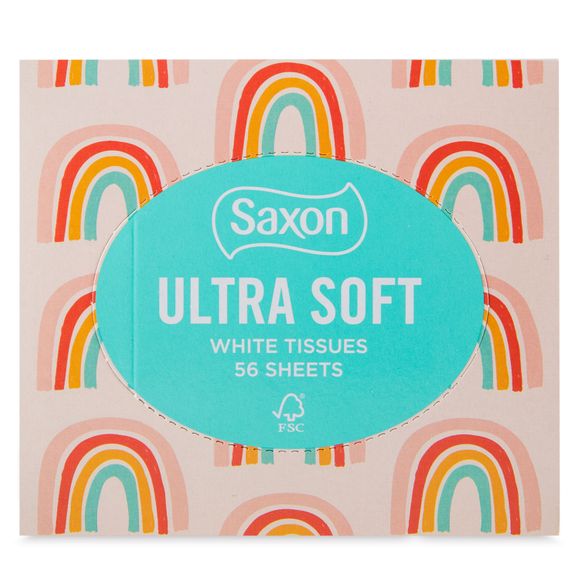 Saxon Ultra Soft White Tissue Rainbow Cube 129g/56 Sheets