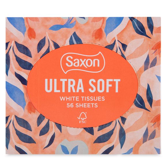 Saxon Ultra Soft White Tissue Leaves Cube 129g/56 Sheets