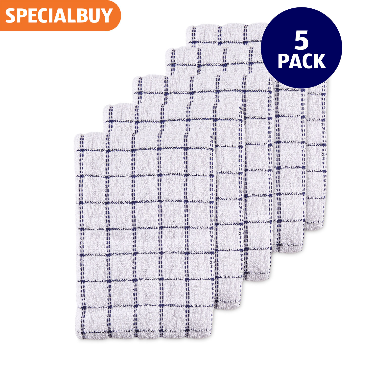 Kirkton House Terry Tea Towel - Navy 5 Pack