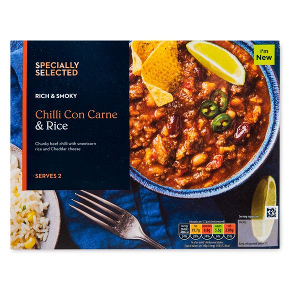 Specially Selected Rich & Smoky Chilli Con Carne & Rice 800g