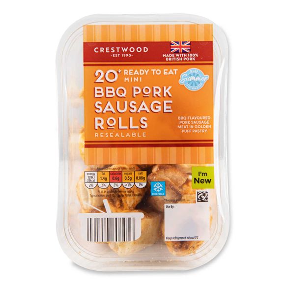 Crestwood Mini BBQ Pork Sausage Rolls 200g/20 Pack