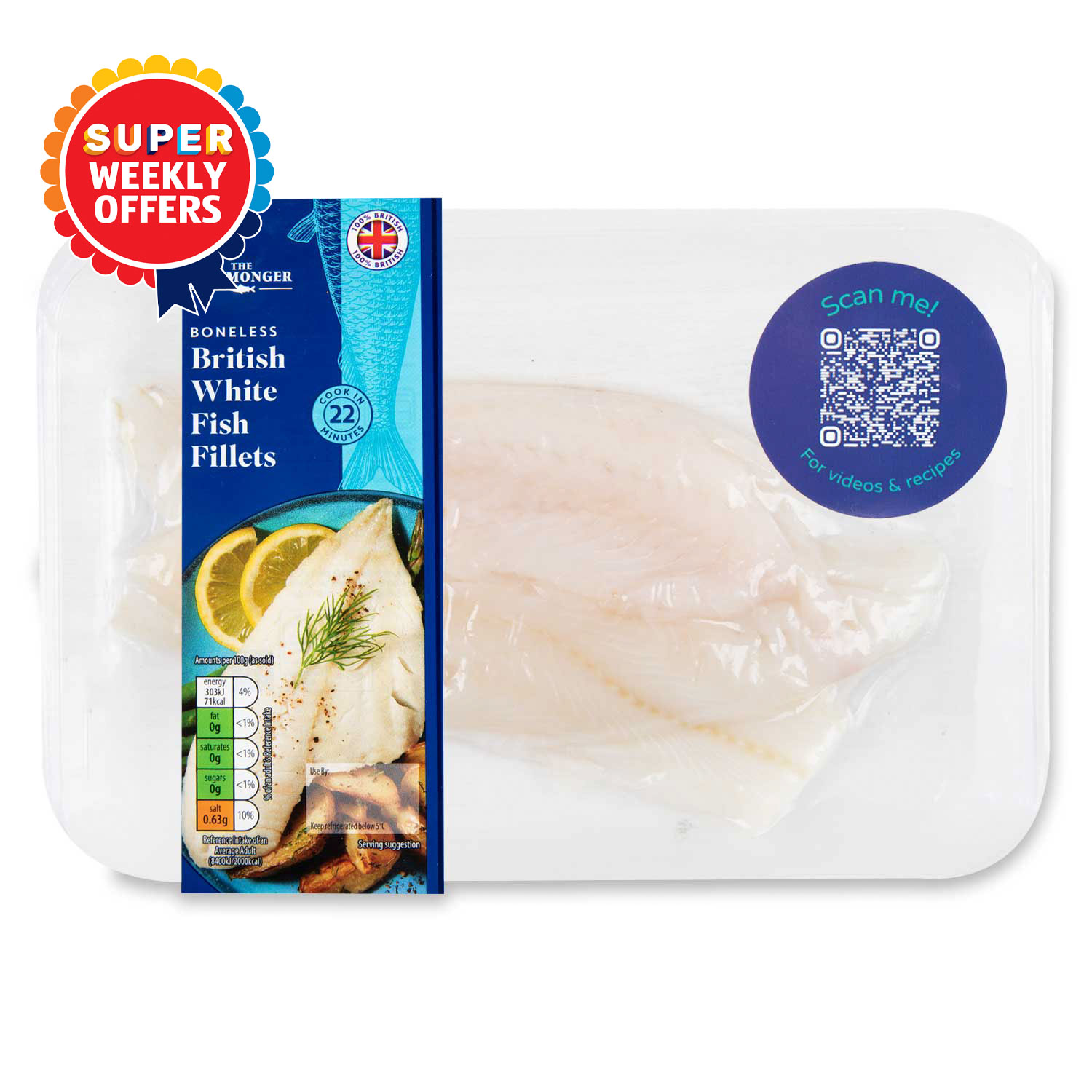 Fishmonger British White Fish Fillets 180g