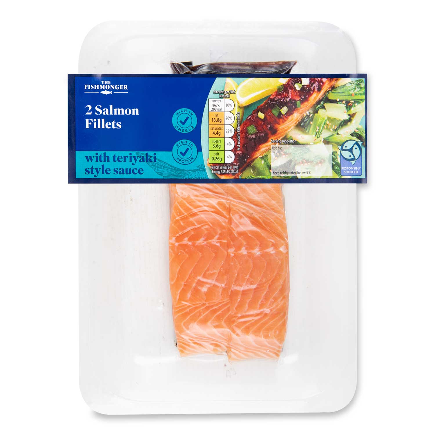 The Fishmonger Salmon Fillets With Teriyaki Style Sauce 240g/2 Pack