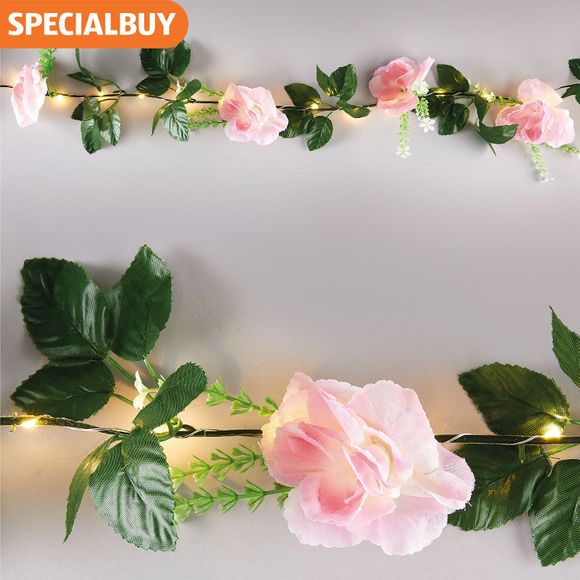 Garden Bright Faux Floral Rose Design String Lights 2.4m