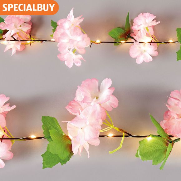 Garden Bright Faux Floral Blossom Design String Lights 2.4m