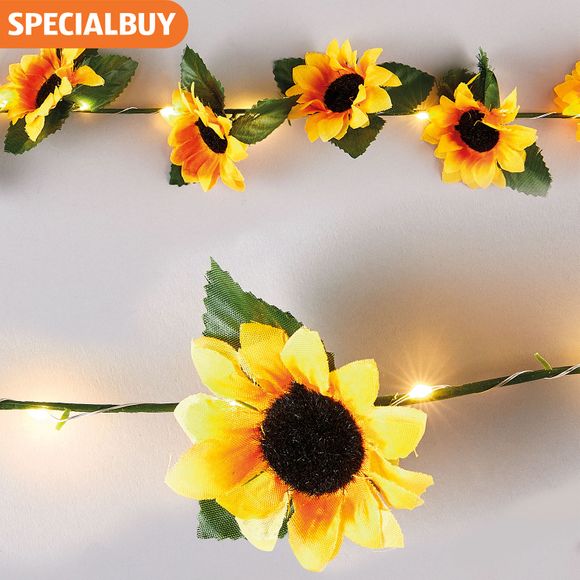 Garden Bright Faux Floral Sunflower Design String Lights 2.4m