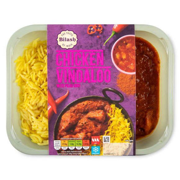 Bilash Chicken Vindaloo With Pilau Rice 400g