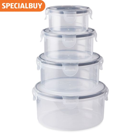 Kirkton House Clip & Close - Round Food Containers - Grey