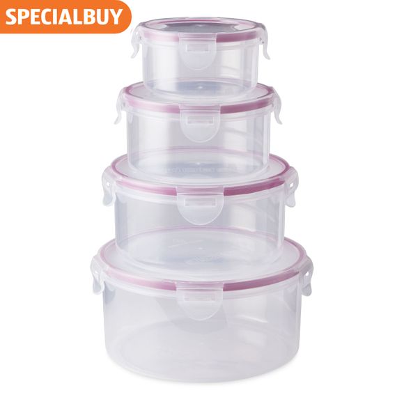 Kirkton House Clip & Close - Round Food Containers - Purple