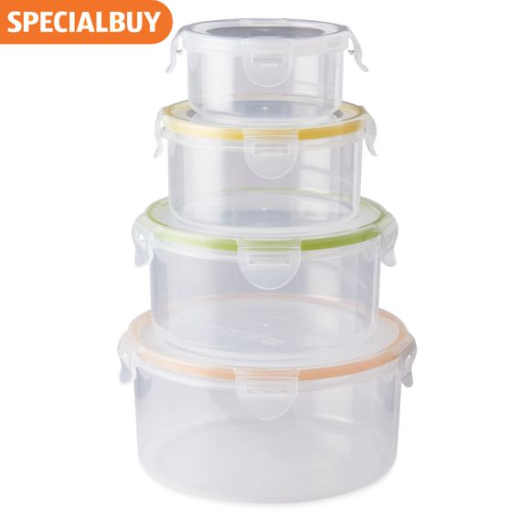 Kirkton House Clip & Close - Round Food Containers - Multi Coloured
