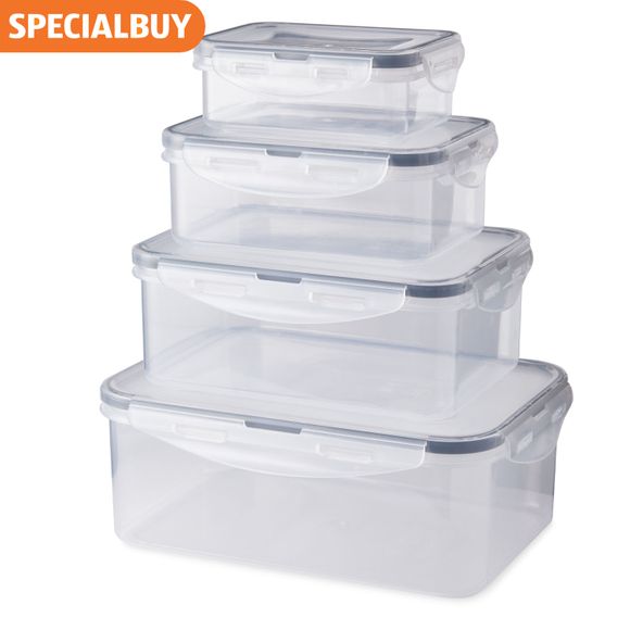 Kirkton House Clip & Close - Rectangle Food Containers - Grey