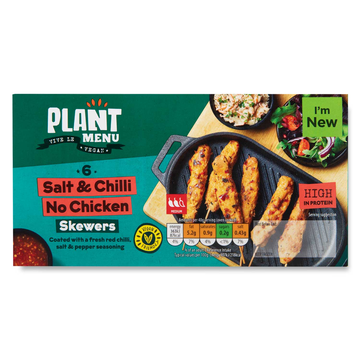 Plant Menu Salt & Chilli No Chicken Skewers 240g