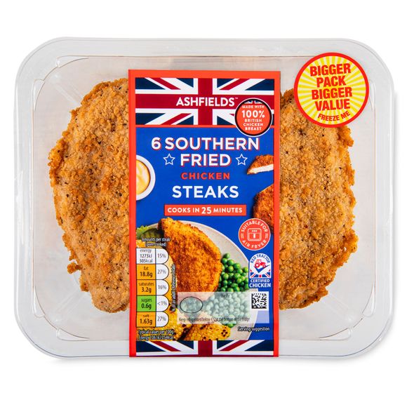 Ashfields Southern Fried Chicken Steaks 757g/6 Pack