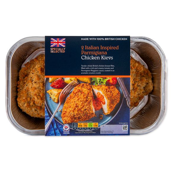 Specially Selected Italian Inspired Parmigiana Chicken Kievs 375g/2 Pack