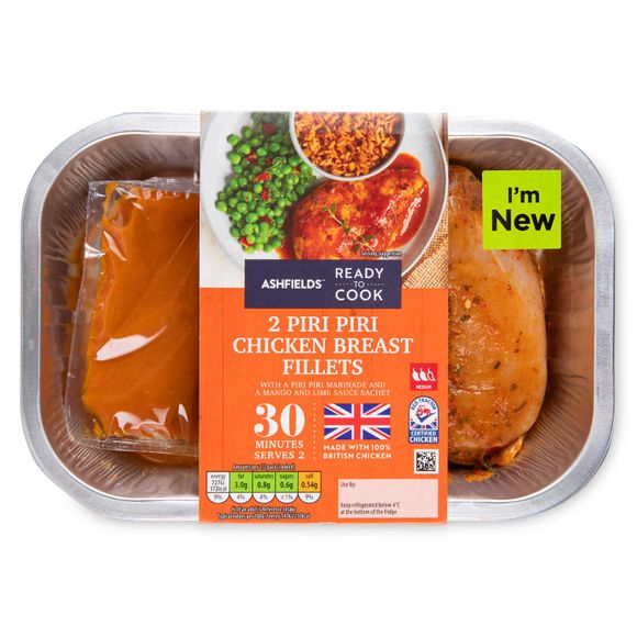 Ashfields Piri Piri Chicken Breast Fillets 316g/2 Pack