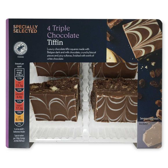 Specially Selected Triple Chocolate Tiffin 180g/4 Pack