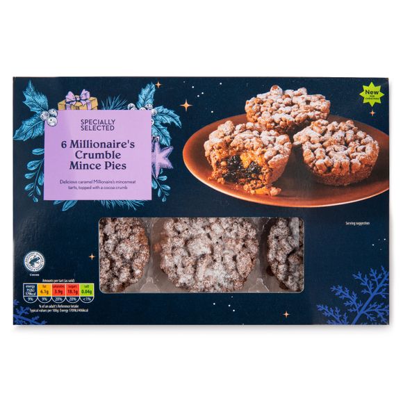 Specially Selected Millionaire's Crumble Mince Pies 290g/6 Pack