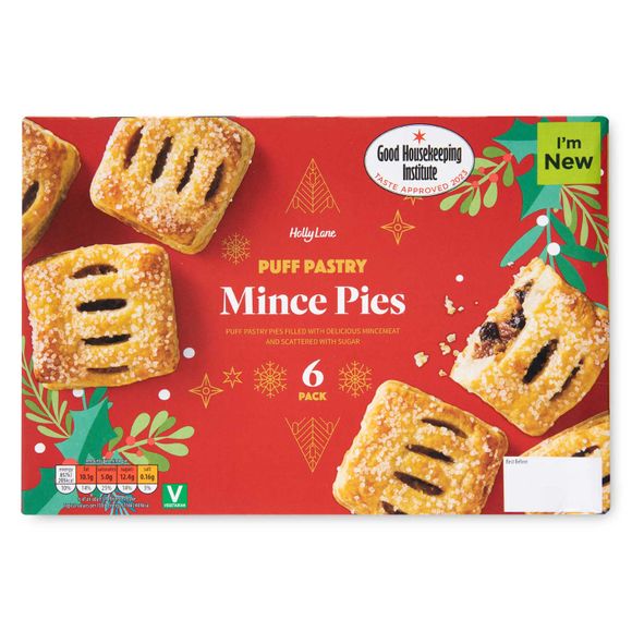 Holly Lane Puff Pastry Mince Pies 300g/6 Pack